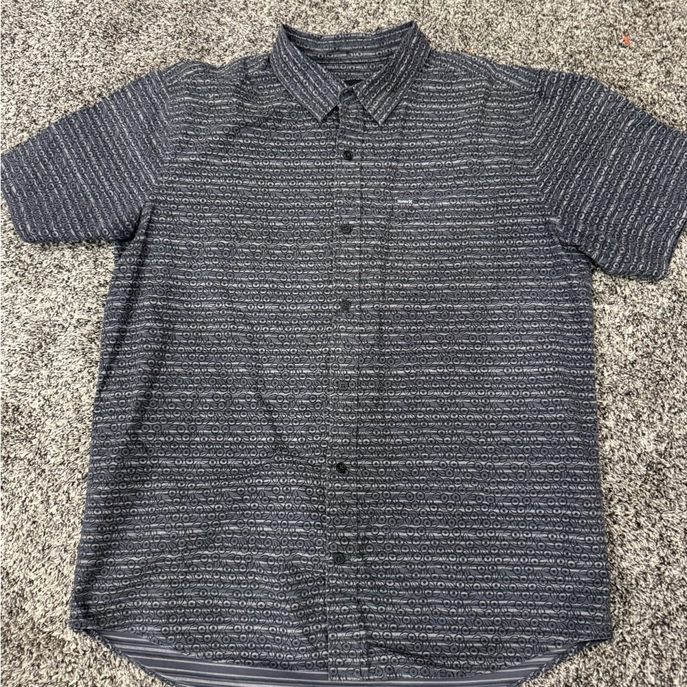 Hurley Men's Black Patterned Button Down Shirt